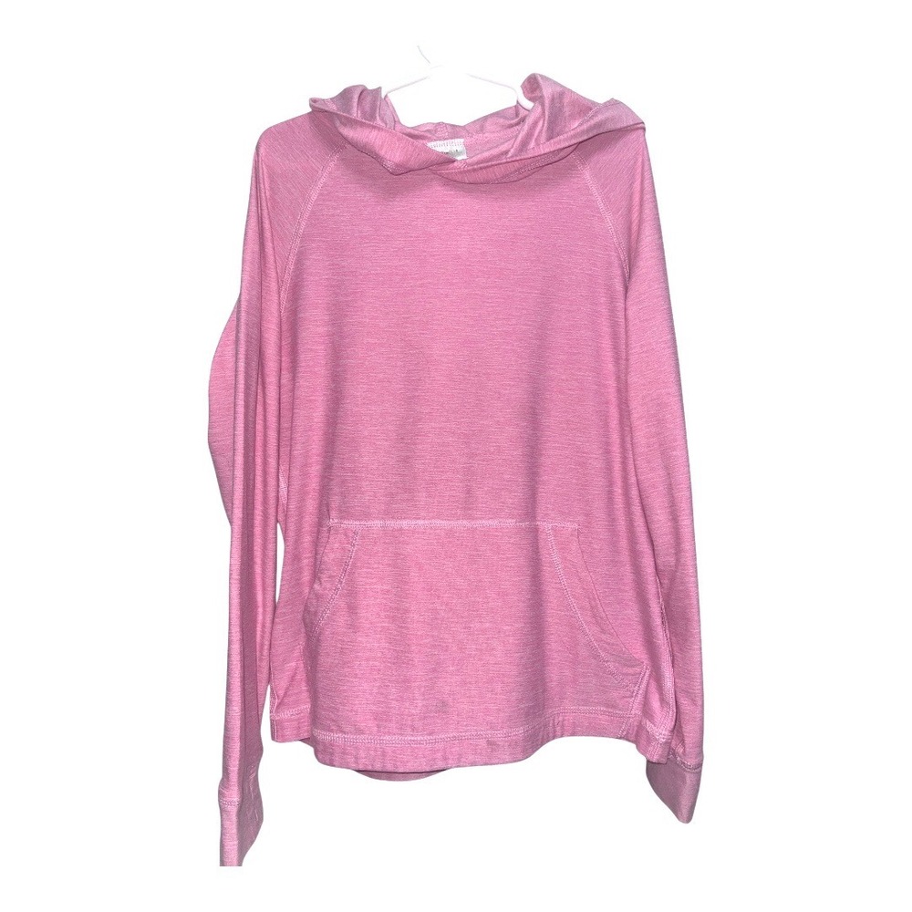 Hanna Andersson Pink Heathered Long Sleeve Hooded Pullover Top Girls 8